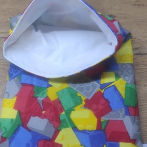  lego kocka  mintás újra felhasználható,zero waste ,mosható uzsonna tasak,nasi tasak,nagy méret - táska & tok - uzsonna- & ebéd tartó - szendvics csomagoló - Meska.hu