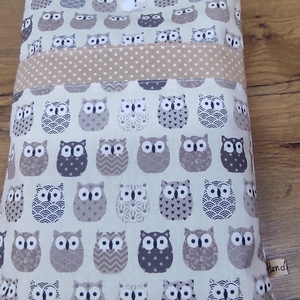 bagoly mintás  textil könytartó- könyvtok zsebbel - könyv & zene - könyvtok - Meska.hu