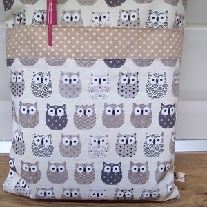 bagoly mintás  textil könytartó- könyvtok zsebbel - könyv & zene - könyvtok - Meska.hu