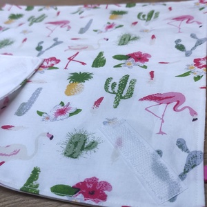 Flamingó mintás  újraszalvéta,textilszalvéta tízórai,uzsonna csomagolására,, Otthon & Életmód, Konyhafelszerelés, tálalás, Konyhai textil, Szalvéta, Varrás, MESKA