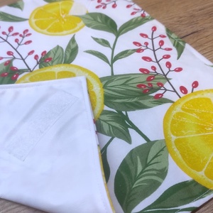 citrom  mintás  újraszalvéta,textilszalvéta tízórai,uzsonna csomagolására, - otthon & életmód - konyhafelszerelés, tálalás - konyhai textil - szalvéta - Meska.hu