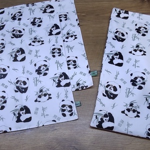 Panda mintás újra felhasználható,zero waste ,mosható uzsonna tasak,+ 2 db újraszalvéta - Meska.hu