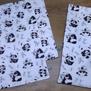 Panda mintás újra felhasználható,zero waste ,mosható uzsonna tasak,+ 2 db újraszalvéta - táska & tok - uzsonna- & ebéd tartó - szendvics csomagoló - Meska.hu