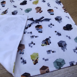 Minecraft  mintás  újraszalvéta,textilszalvéta tízórai,uzsonna csomagolására, - otthon & életmód - konyhafelszerelés, tálalás - konyhai textil - szalvéta - Meska.hu