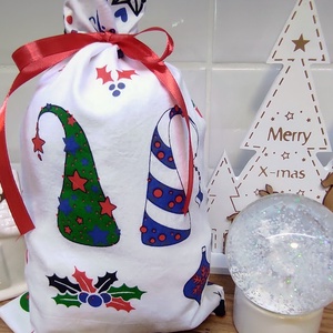 textil mikulás zsák-ajándék átadó zsák, Karácsony, Mikulás, Mikulás zsák, Varrás, MESKA
