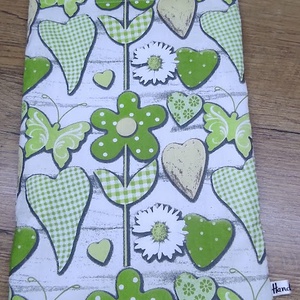 zöld virágmintás újra felhasználható,zero waste ,mosható uzsonna tasak,nasi tasak,nagy méret, Táska & Tok, Uzsonna- & Ebéd tartó, Szendvics csomagoló, Varrás, MESKA