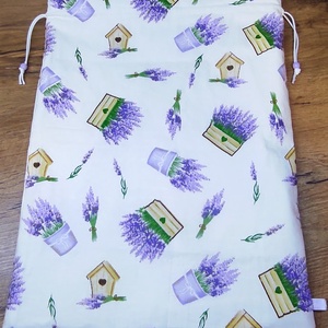 levendula mintás kenyeres zsák-  pékáru tároló  zsák  - táska & tok - bevásárlás & shopper táska - kenyeres zsák - Meska.hu