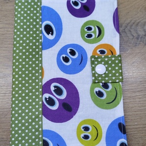 textil gyermek egészségügyi kiskönyv borító,smiley mintával, Otthon & Életmód, Papír, írószer, Egészségügyi kiskönyv borító, , MESKA