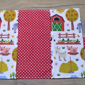 textil gyermek egészségügyi kiskönyv borító,farm    mintával - otthon & életmód - papír, írószer - egészségügyi kiskönyv borító - Meska.hu