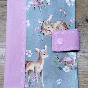 textil gyermek egészségügyi kiskönyv borító,őzike   mintával, Otthon & Életmód, Papír, írószer, Egészségügyi kiskönyv borító, , MESKA