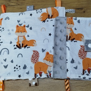 textil gyermek egészségügyi kiskönyv borító+címkerongyi róka mintával  - otthon & életmód - papír, írószer - egészségügyi kiskönyv borító - Meska.hu
