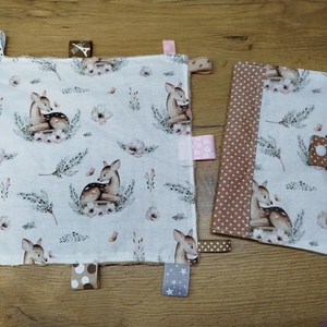 textil gyermek egészségügyi kiskönyv borító+címkerongyi őzike  mintával , Otthon & Életmód, Papír, írószer, Egészségügyi kiskönyv borító, , MESKA