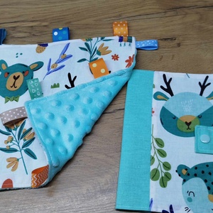 textil gyermek egészségügyi kiskönyv borító+címkerongyi állat  mintával  - otthon & életmód - papír, írószer - egészségügyi kiskönyv borító - Meska.hu