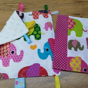 textil gyermek egészségügyi kiskönyv borító+címkerongyi színes elefánt   mintával , Otthon & Életmód, Papír, írószer, Egészségügyi kiskönyv borító, , MESKA
