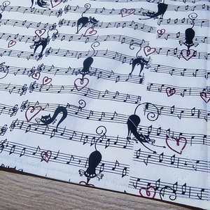 cica-hangjegy  mintás  újraszalvéta,textilszalvéta tízórai,uzsonna csomagolására, - otthon & életmód - konyhafelszerelés, tálalás - konyhai textil - szalvéta - Meska.hu
