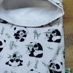 panda  mintás újra felhasználható,zero waste ,mosható uzsonna tasak,nasi tasak,nagy méret - Meska.hu