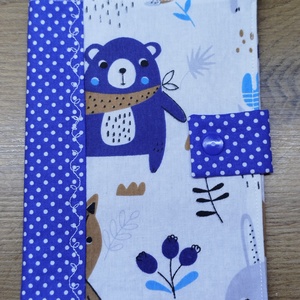 textil gyermek egészségügyi kiskönyv borító,maci    mintával - Meska.hu