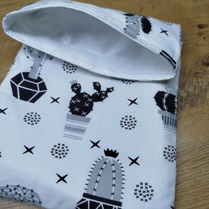 kaktusz  mintás újra felhasználható,zero waste ,mosható uzsonna tasak,nasi tasak,nagy méret - táska & tok - uzsonna- & ebéd tartó - szendvics csomagoló - Meska.hu