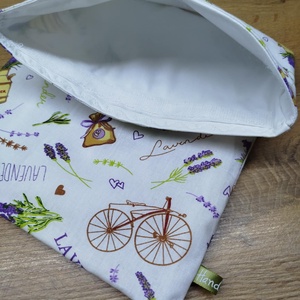 levendula mintás újra felhasználható,zero waste ,mosható uzsonna tasak,nasi tasak,nagy méret - táska & tok - uzsonna- & ebéd tartó - szendvics csomagoló - Meska.hu