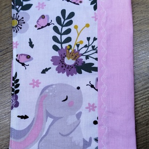textil gyermek egészségügyi kiskönyv borító,nyuszi  mintával - otthon & életmód - papír, írószer - egészségügyi kiskönyv borító - Meska.hu
