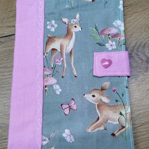 textil gyermek egészségügyi kiskönyv borító,őzike   mintával - Meska.hu