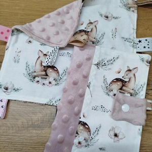 textil gyermek egészségügyi kiskönyv borító+címkerongyi őzike  mintával  - otthon & életmód - papír, írószer - egészségügyi kiskönyv borító - Meska.hu