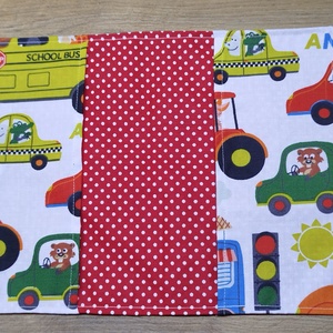 textil gyermek egészségügyi kiskönyv borító,autó-állat  mintával - otthon & életmód - papír, írószer - egészségügyi kiskönyv borító - Meska.hu