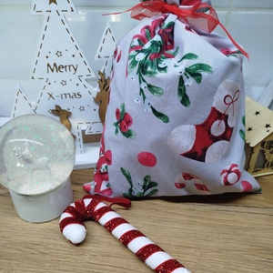 1 db textil mikulás zsák-ajándék átadó zsák, Karácsony, Mikulás, Mikulás zsák, Varrás, MESKA