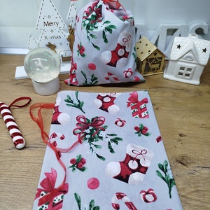 1 db textil mikulás zsák-ajándék átadó zsák - karácsony - mikulás - mikulás zsák - Meska.hu