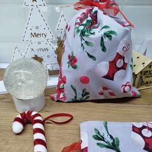 1 db textil mikulás zsák-ajándék átadó zsák - karácsony - mikulás - mikulás zsák - Meska.hu