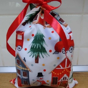 1 db textil mikulás zsák-ajándék átadó zsák, Karácsony, Mikulás, Mikulás zsák, Varrás, MESKA