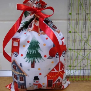1 db textil mikulás zsák-ajándék átadó zsák - karácsony - mikulás - mikulás zsák - Meska.hu