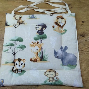 állatmintás kis méretű párna székre,megkötővel., Otthon & Életmód, Lakástextil, Székpárna, huzat, Varrás, MESKA