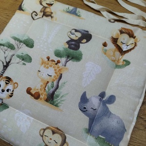 állatmintás kis méretű párna székre,megkötővel. - otthon & életmód - lakástextil - székpárna, huzat - Meska.hu