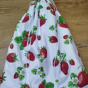 Kenyeres zsák-  pékáru tároló  zsák eper  mintával, Táska & Tok, Bevásárlás & Shopper táska, Kenyeres zsák, Varrás, MESKA