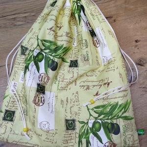 Kenyeres zsák-  pékáru tároló  zsák oliva  mintával, Táska & Tok, Bevásárlás & Shopper táska, Kenyeres zsák, Varrás, MESKA