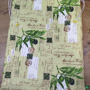 Kenyeres zsák-  pékáru tároló  zsák oliva  mintával - táska & tok - bevásárlás & shopper táska - kenyeres zsák - Meska.hu