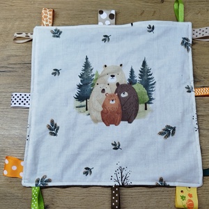 Maci mintás  címkerongyi -szundikendő, Baba - mama, Baba játékok, Szundikendő, alvóka, Varrás, MESKA