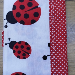 textil gyermek egészségügyi kiskönyv borító,katica mintával - baba - mama - babaemlékek - egészségügyi kiskönyv borító - Meska.hu