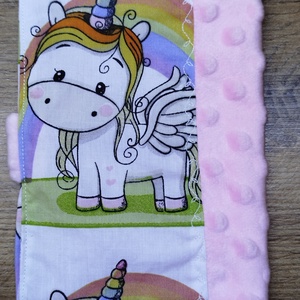 textil gyermek egészségügyi kiskönyv borító unikornis mintával - baba - mama - babaemlékek - egészségügyi kiskönyv borító - Meska.hu