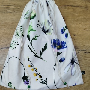 növény,szitakötő.lepke mintás kenyeres zsák-  pékáru tároló  zsák , Táska & Tok, Bevásárlás & Shopper táska, Kenyeres zsák, Varrás, MESKA