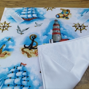 Hajó mintás  újraszalvéta,textilszalvéta tízórai,uzsonna csomagolására, - otthon & életmód - konyhafelszerelés, tálalás - konyhai textil - szalvéta - Meska.hu