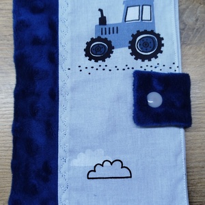 textil gyermek egészségügyi kiskönyv borító traktor     mintával - Meska.hu