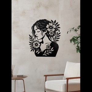 3D Nyomtatott Fali Dekoráció - Virágos Hölgy, , , MESKA