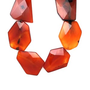 Karneol 8lap fazettált 30x40x10mm� ékszerkészítő alapanyag (füzér), Kellékek & szerszámok, Ásvány alapanyag, Ásványfüzér, , MESKA