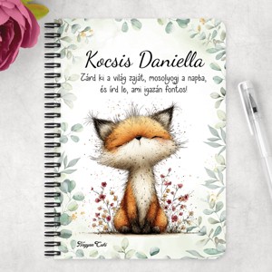 Személyre szabható - Az erdő kis ravaszdija, a vörös róka mintás A6-os füzet - otthon & életmód - papír, írószer - jegyzetfüzet & napló - Meska.hu