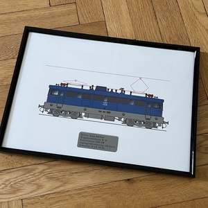 Szili mozdony bekeretezett falikép � Egyedi, letisztult retro vasúti grafika - Meska.hu
