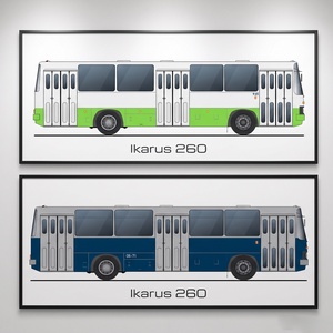 Ikarus retro busz poszter fali dísz � Választható festési variánsban, Otthon & Életmód, Dekoráció, Kép & Falikép, Poszter, , MESKA