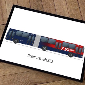 Ikarus 280 retro busz poszter fali dísz � Választható festési variánsban - otthon & életmód - dekoráció - kép & falikép - poszter - Meska.hu
