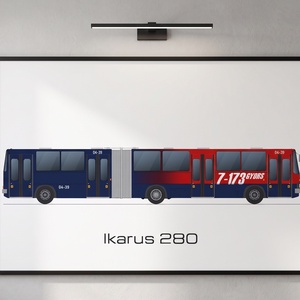 Ikarus 280 retro busz poszter fali dísz � Választható festési variánsban, Otthon & Életmód, Dekoráció, Kép & Falikép, Poszter, , MESKA